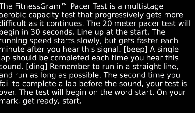 Fitness Gram Pacer Test