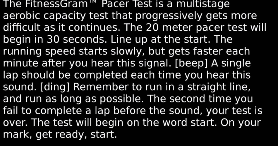 Fitness Gram Pacer Test