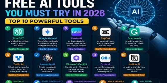 Free AI Tools You Must Try in 2026 (Top 10 Powerful Tools)