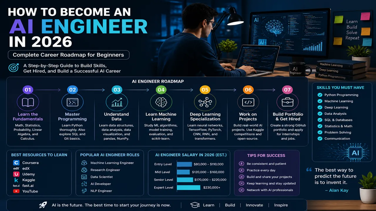 How to Become an AI Engineer in 2026 The Complete Beginner-to-Advanced Career Roadmap for Long-Term Success