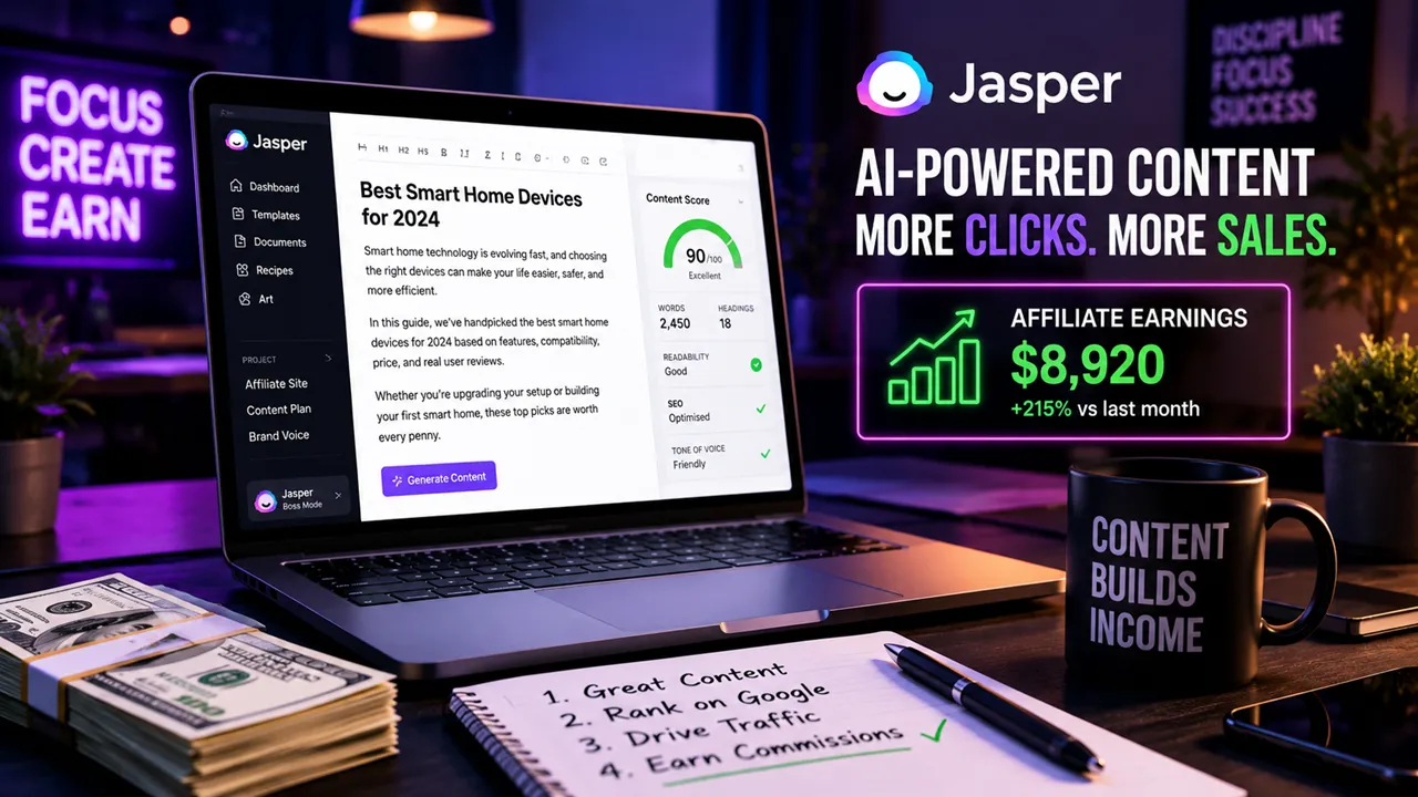 Real Example Affiliate Website Using Jasper AI
