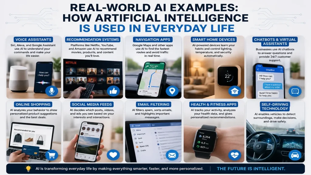Real-World AI Examples How Artificial Intelligence Is Used in Everyday Life