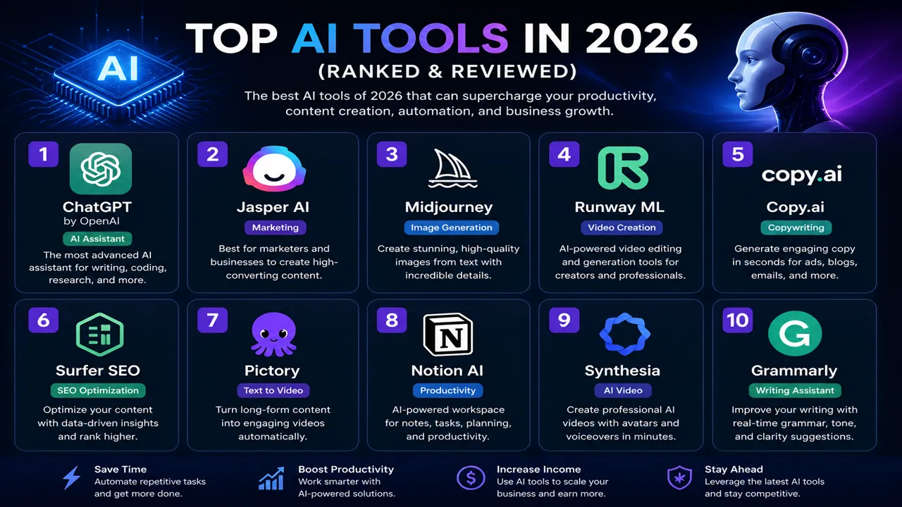 Top AI Tools in 2026 (Ranked & Reviewed)