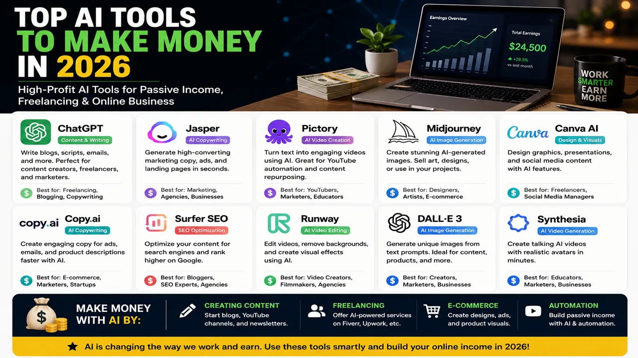 Top AI Tools to Make Money in 2026